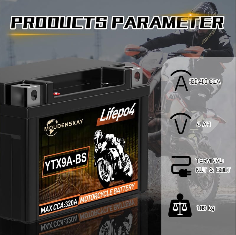 MOUDENSKAY 12V Lítium Motorkerékpár Akkumulátor BMS-sel YTX12-BS 5Ah