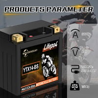 MOUDENSKAY 12V Lítium Motorkerékpár Akkumulátor LiFePO4 BMS-sel, 8Ah 500CCA 3