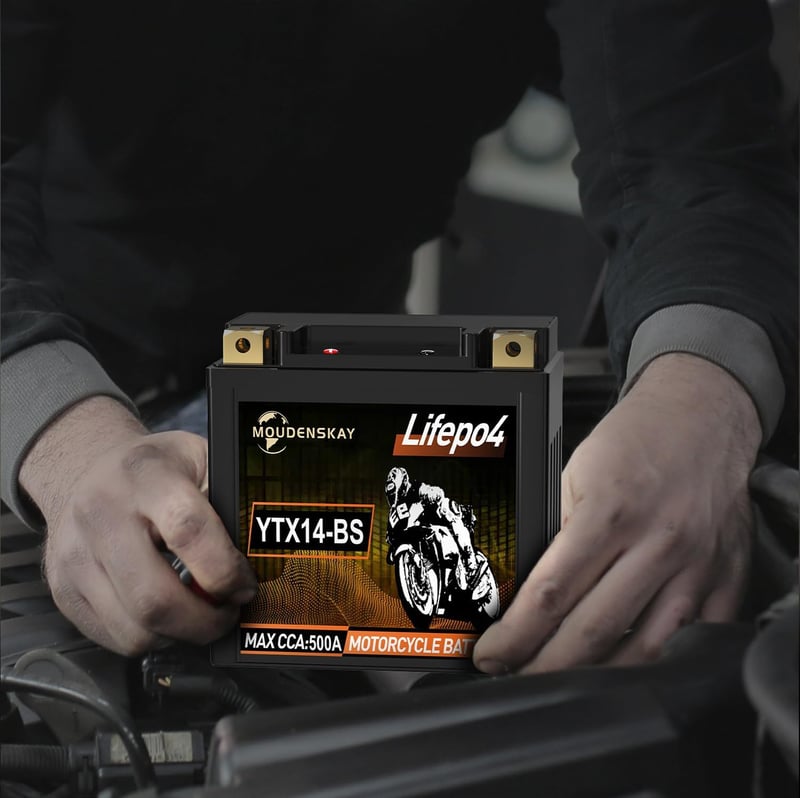 MOUDENSKAY 12V Lítium Motorkerékpár Akkumulátor LiFePO4 BMS-sel, 8Ah 500CCA