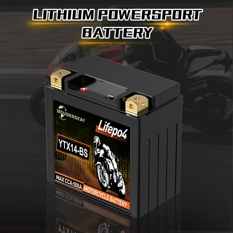 MOUDENSKAY 12V Lítium Motorkerékpár Akkumulátor LiFePO4 BMS-sel, 8Ah 500CCA