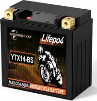 MOUDENSKAY 12V Lítium Motorkerékpár Akkumulátor LiFePO4 BMS-sel, 8Ah 500CCA 1