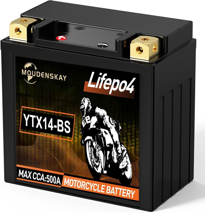 MOUDENSKAY 12V Lítium Motorkerékpár Akkumulátor LiFePO4 BMS-sel, 8Ah 500CCA