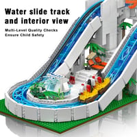 Mould King 11021 set de construcție parc acvatic cu tobogane, 2088 piese, model MOC motorizat parc de distracții și loc de joacă pentru copii și adulți 4