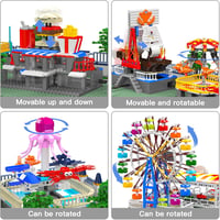Set de construcție Mould King 11022 Roată panoramică electrică și corabie de pirați, 5220 piese, pentru băieți și fete 14+, adulți 3