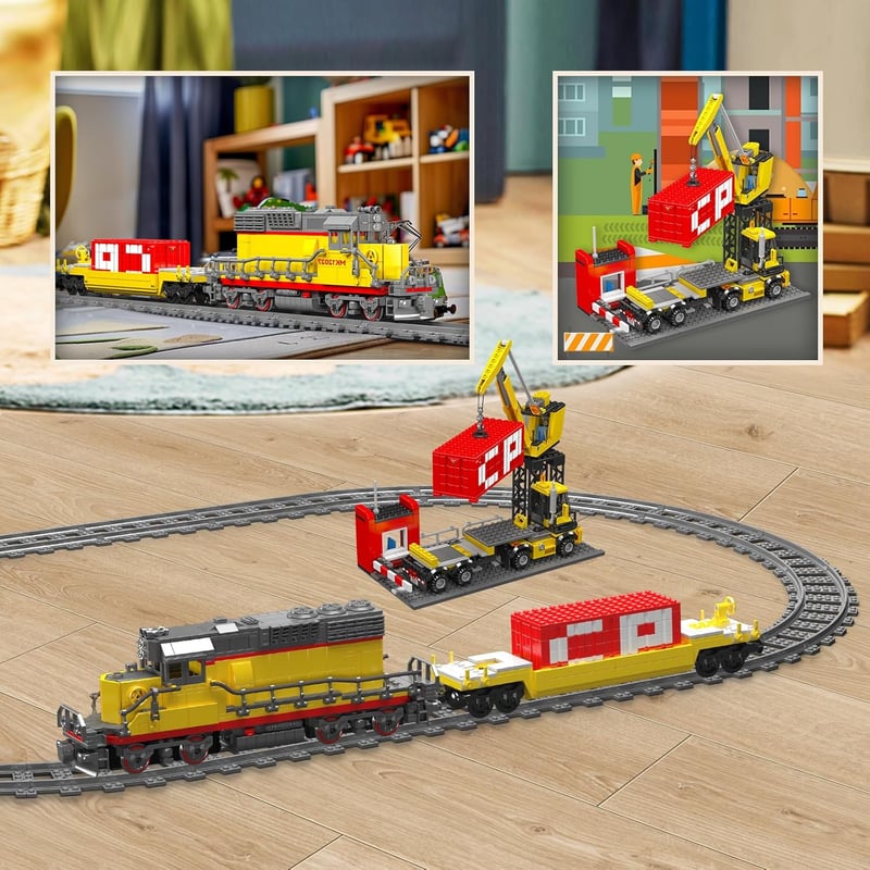 Mould King 12027 Távirányítható Dízelmozdony Építőkészlet - 1170 Darabos EMD SD40-2 Vasúti Modell, Bluetooth Applikációval Vezérelhető Techn