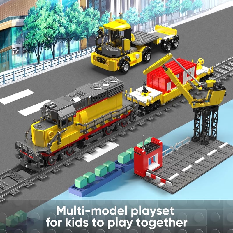 Mould King 12027 Távirányítható Dízelmozdony Építőkészlet - 1170 Darabos EMD SD40-2 Vasúti Modell, Bluetooth Applikációval Vezérelhető Techn