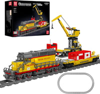 Mould King 12027 Távirányítható Dízelmozdony Építőkészlet - 1170 Darabos EMD SD40-2 Vasúti Modell, Bluetooth Applikációval Vezérelhető Techn 1