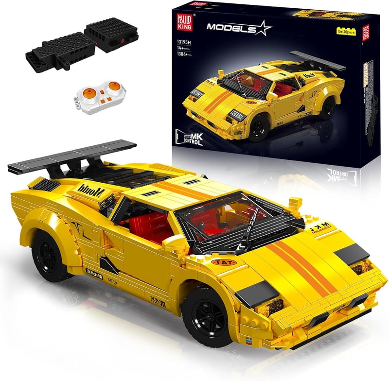 Mould King 13195H Technic Sportautó Építőkocka Szett, 1384 Darabos Távirányítós Versenyautó Modell, DIY Autó Játék 14+ Éveseknek