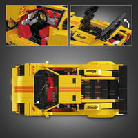 Mould King 13195H Technic Sportautó Építőkocka Szett, 1384 Darabos Távirányítós Versenyautó Modell, DIY Autó Játék 14+ Éveseknek 3