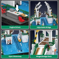 Mould King 16068 Nordic City láncos felhajtható híd építőjáték - 2066 db 3