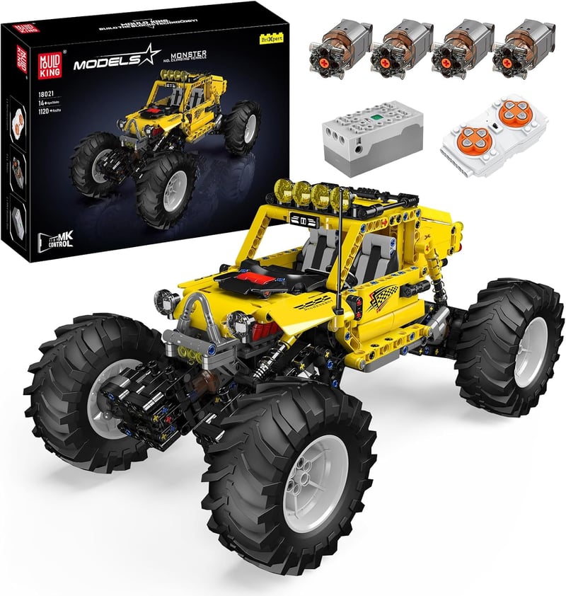 Mould King 18021 Technic Terepjáró Építőkészlet APP Távirányítóval, 4x4 RC Buggy Motorokkal Felnőtteknek (1120 db)