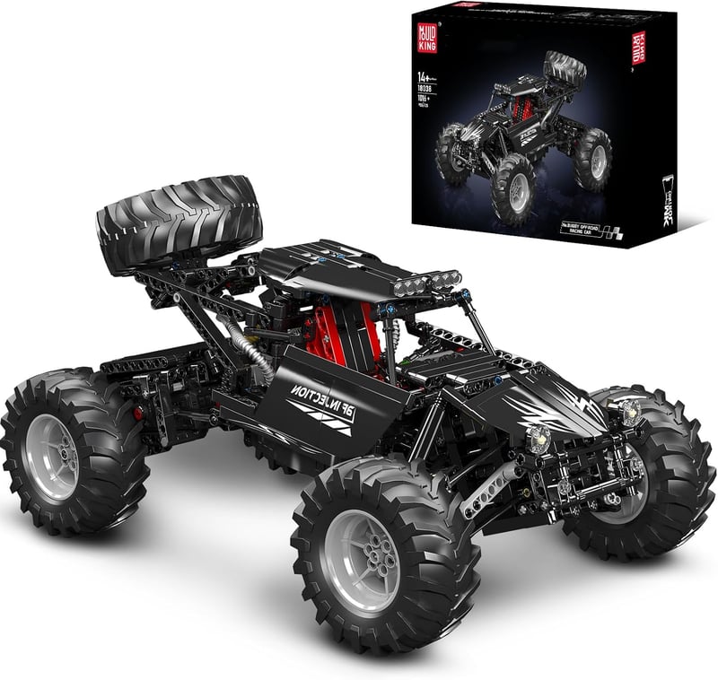 Set de construcție Mould King 18038 mașină de teren cu telecomandă, 1016 piese, control prin aplicație și telecomandă, model off-road