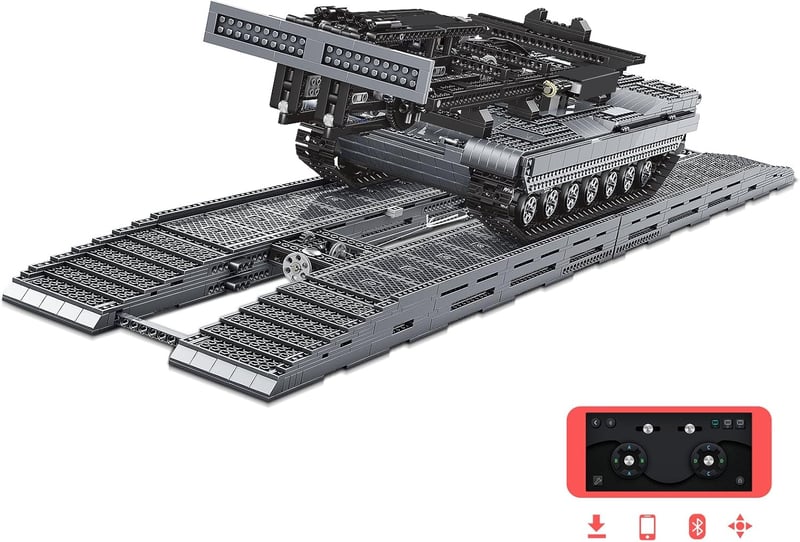 Mould King 20002 Távirányítható Hídépítő Jármű - 2388 db-os Technic Építőkészlet Felnőtteknek és Gyerekeknek, Bluetooth App Vezérléssel