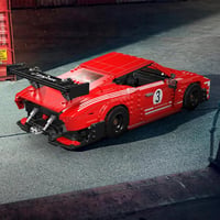 Jucărie de construit mașină de curse Mould King Technik, model de mașină sport roșie cu 1717 piese, cadou educativ pentru copii 4