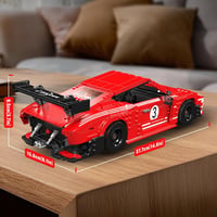 Jucărie de construit mașină de curse Mould King Technik, model de mașină sport roșie cu 1717 piese, cadou educativ pentru copii 6