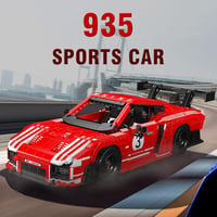 Jucărie de construit mașină de curse Mould King Technik, model de mașină sport roșie cu 1717 piese, cadou educativ pentru copii 2