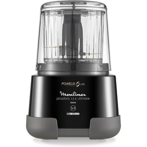 Mașină de tocat carne electrică Moulinex 1-2-3 Ultimate, 1000W, capacitate 0,55L, cu lame Powelix, negru