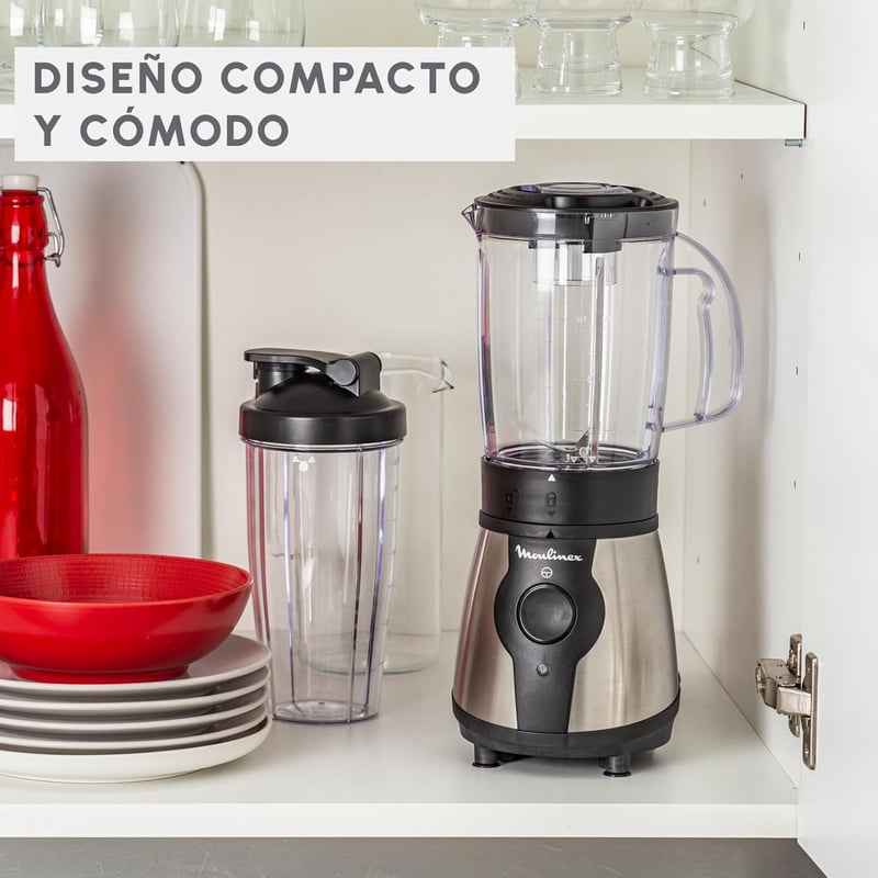 Moulinex Blend & Go 300W turmixgép 1,3L rozsdamentes acél + 750ml palack