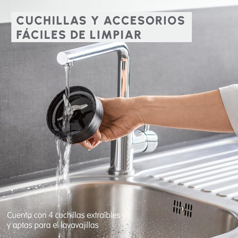 Moulinex Blend & Go 300W turmixgép 1,3L rozsdamentes acél + 750ml palack