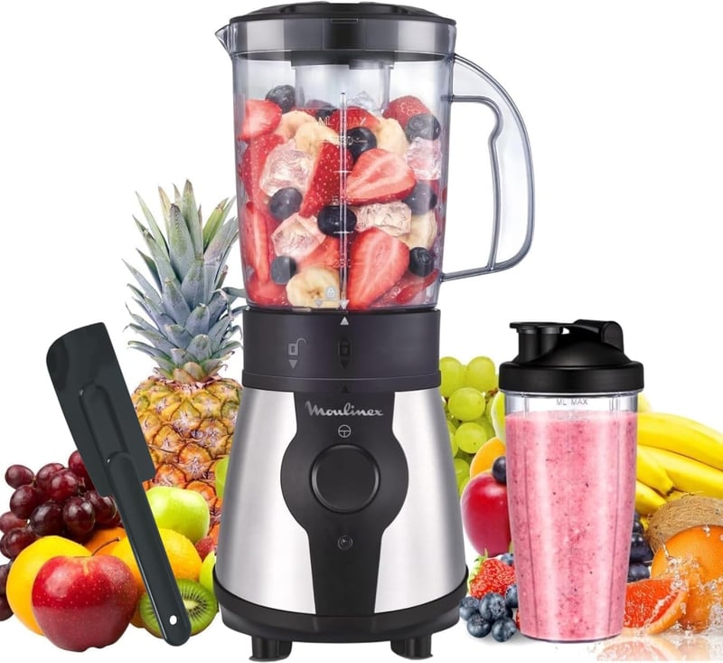 Moulinex Blend & Go 300W turmixgép 1,3L rozsdamentes acél + 750ml palack
