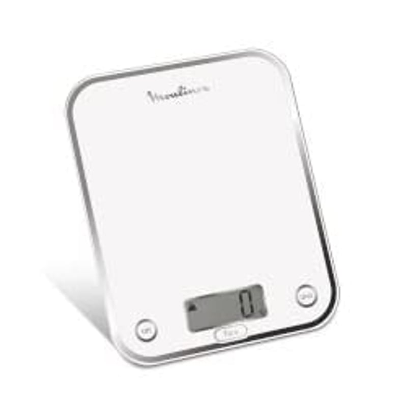 Moulinex BN5000 Optiss digitális konyhai mérleg, edzett üveg, folyadékmérés, fehér
