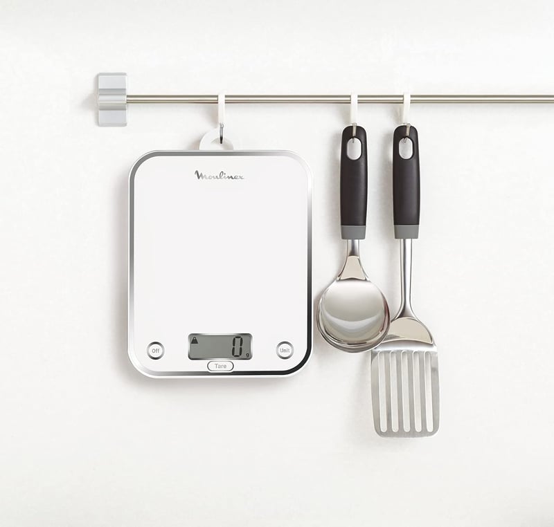 Moulinex BN5000 Optiss digitális konyhai mérleg, edzett üveg, folyadékmérés, fehér