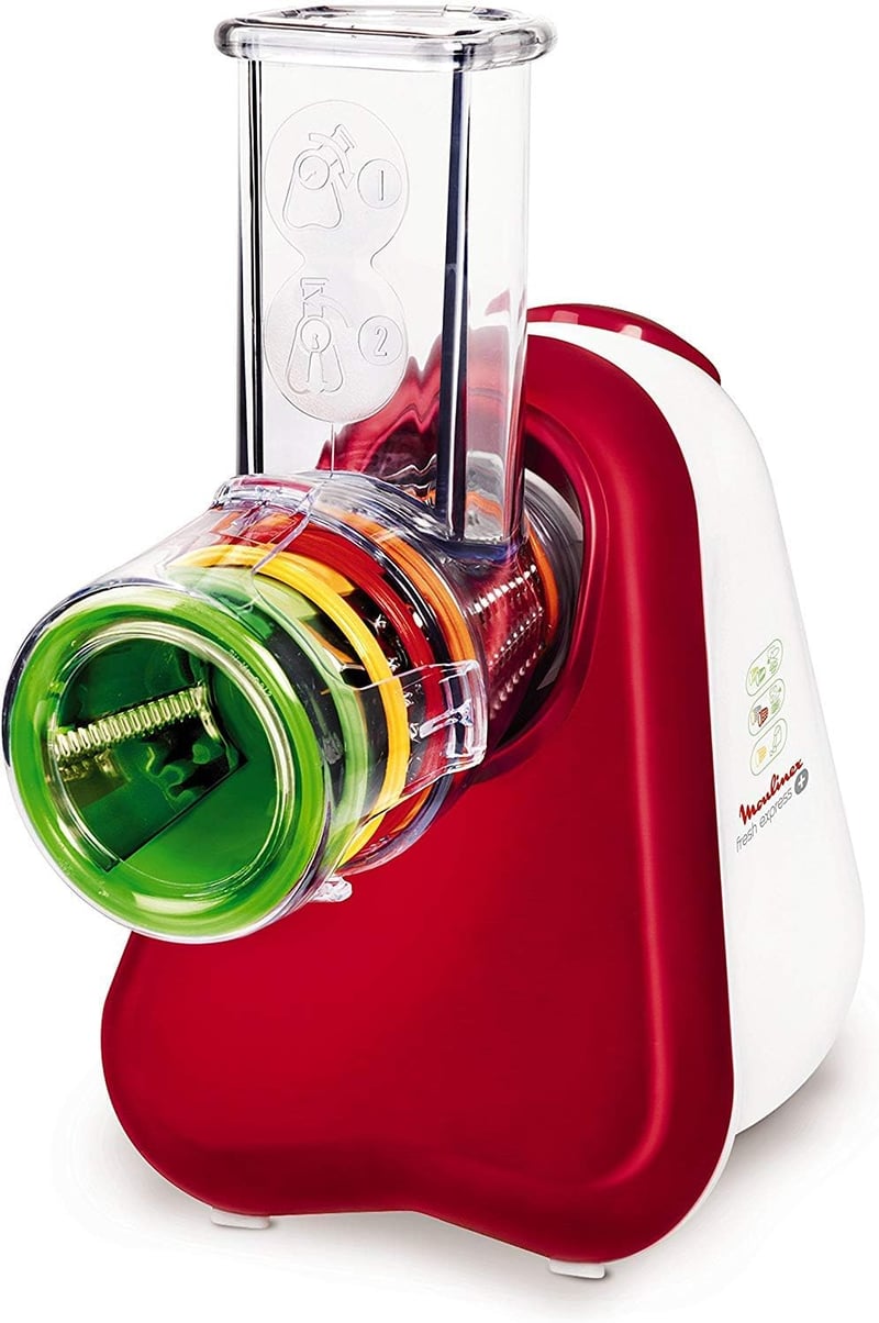 Aparat de feliat legume Moulinex DJ755G Fresh Express cu 5 conuri - roșu