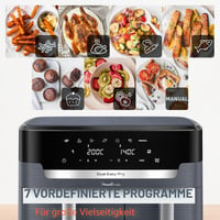 Friteuză cu aer cald Moulinex Easy Fry Dual XXL cu două coșuri, 11 L, 7 programe, 6-10 persoane, EZ942BF0, Gri 4