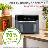 Friteuză cu aer cald Moulinex Easy Fry Dual XXL cu două coșuri, 11 L, 7 programe, 6-10 persoane, EZ942BF0, Gri 3