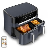 Friteuză cu aer cald Moulinex Easy Fry Dual XXL cu două coșuri, 11 L, 7 programe, 6-10 persoane, EZ942BF0, Gri 1