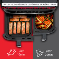 Friteuză cu aer cald Moulinex Easy Fry Dual XXL cu două coșuri, 11 L, 7 programe, 6-10 persoane, EZ942BF0, Gri 6