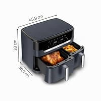 Friteuză cu aer cald Moulinex Easy Fry Dual XXL cu două coșuri, 11 L, 7 programe, 6-10 persoane, EZ942BF0, Gri 7