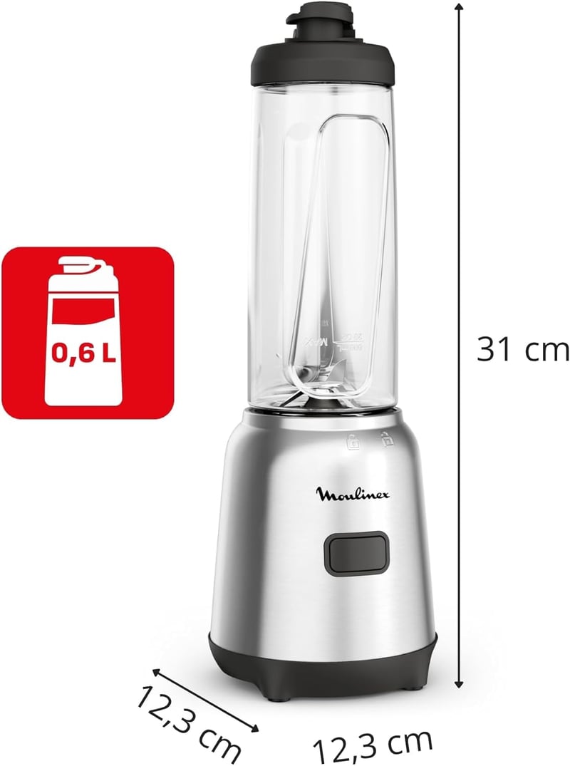 Moulinex Mix & Move 300W hordozható turmixgép 0,8L Tritan palackkal