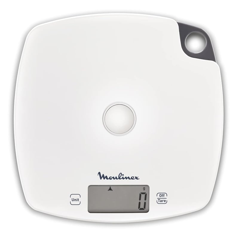 Moulinex Optiss BN1000 Digitális Konyhai Mérleg LCD Kijelzővel Folyadékméréshez Fehér