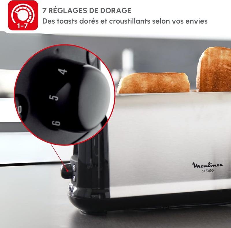 Moulinex Subito 1000W rozsdamentes kenyérpirító