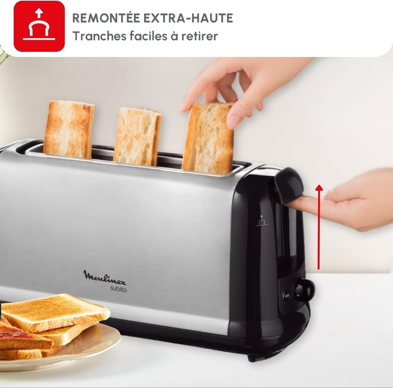 Moulinex Subito 1000W rozsdamentes kenyérpirító