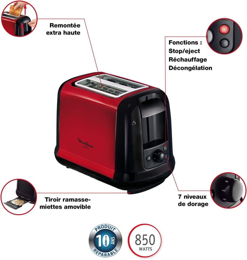 Moulinex Subito kenyérpirító rozsdamentes acél toaster