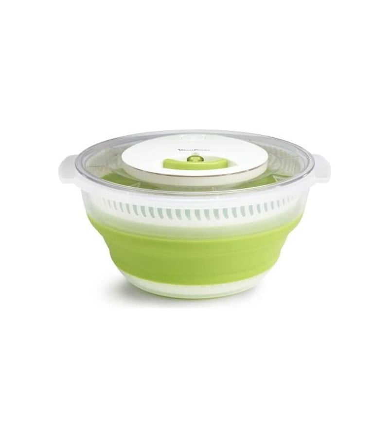 Centrifugă pentru salată Moulinex retractabilă 4 L - Verde, coș rotativ pentru uscarea salatei