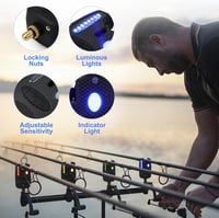 MOUNCHAIN Wireless Horgász Bite Alarm 5 db Digitális Kapásjelző Vízálló 4 Adó 1 Vevő 5