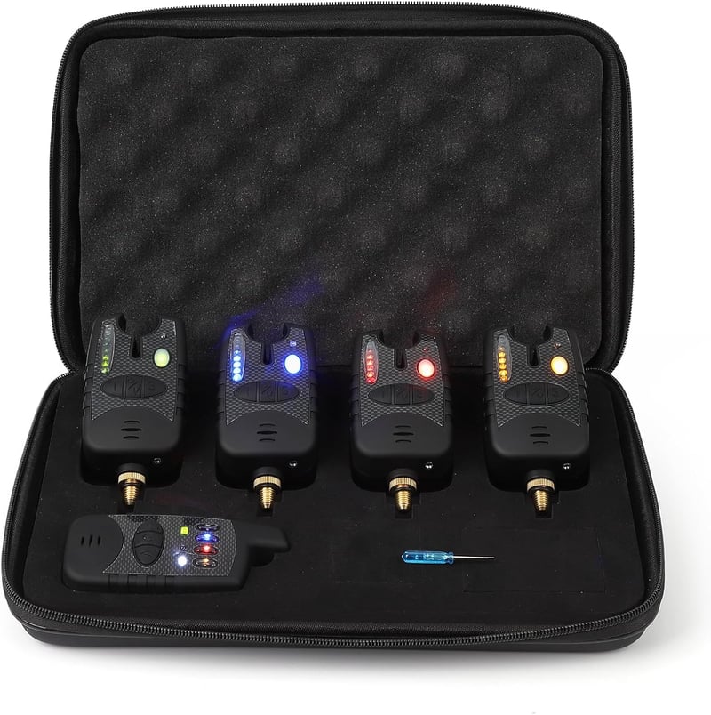 MOUNCHAIN Wireless Horgász Bite Alarm 5 db Digitális Kapásjelző Vízálló 4 Adó 1 Vevő