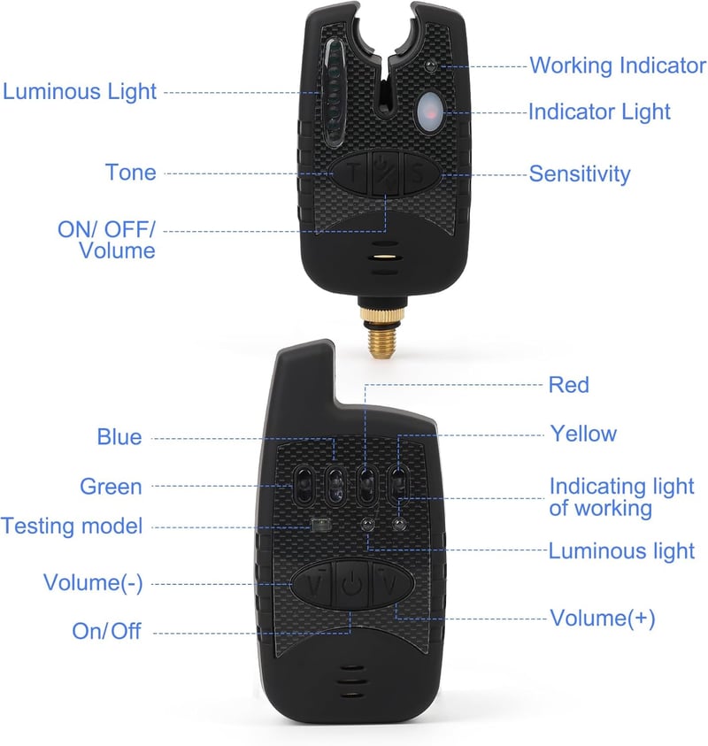 MOUNCHAIN Wireless Horgász Bite Alarm 5 db Digitális Kapásjelző Vízálló 4 Adó 1 Vevő