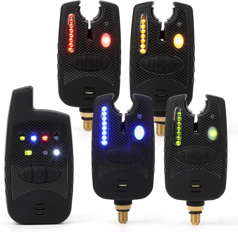 MOUNCHAIN Wireless Horgász Bite Alarm 5 db Digitális Kapásjelző Vízálló 4 Adó 1 Vevő