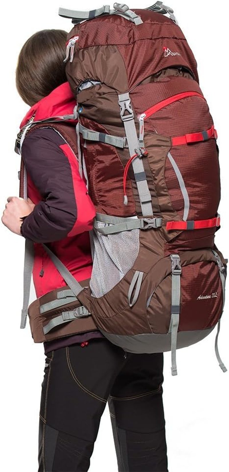 MOUNTAINTOP 70L Trekking Hátizsák Esővédővel Férfi Női Túrázáshoz Kempingezéshez