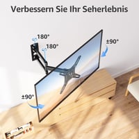 Nástenný držiak na TV MOUNTUP EU0030 pre 14-42 palcové LED, LCD a OLED televízory a monitory, otočný a sklopný o 180°, max. 20 kg, VESA 200x200 mm 4