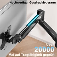Držiak na dva monitory MOUNTUP EU6016B na stôl pre 2 monitory do 32 palcov, plynová pružina, sklopný a otočný, výška 675 mm, uchytenie pomocou C-svorky a priechodky 7