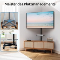 Suport mobil pentru TV MOUNTUP, pentru ecrane de 23-60 inch, tip plasmă, LCD, LED, cu reglare a înclinării și a înălțimii, sarcină maximă 35 kg, VESA 400x400, EU1117B 7