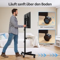 Suport mobil pentru TV MOUNTUP, pentru ecrane de 23-60 inch, tip plasmă, LCD, LED, cu reglare a înclinării și a înălțimii, sarcină maximă 35 kg, VESA 400x400, EU1117B 5
