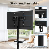 Suport mobil pentru TV MOUNTUP, pentru ecrane de 23-60 inch, tip plasmă, LCD, LED, cu reglare a înclinării și a înălțimii, sarcină maximă 35 kg, VESA 400x400, EU1117B 6