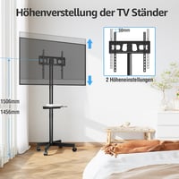 Suport mobil pentru TV MOUNTUP, pentru ecrane de 23-60 inch, tip plasmă, LCD, LED, cu reglare a înclinării și a înălțimii, sarcină maximă 35 kg, VESA 400x400, EU1117B 3