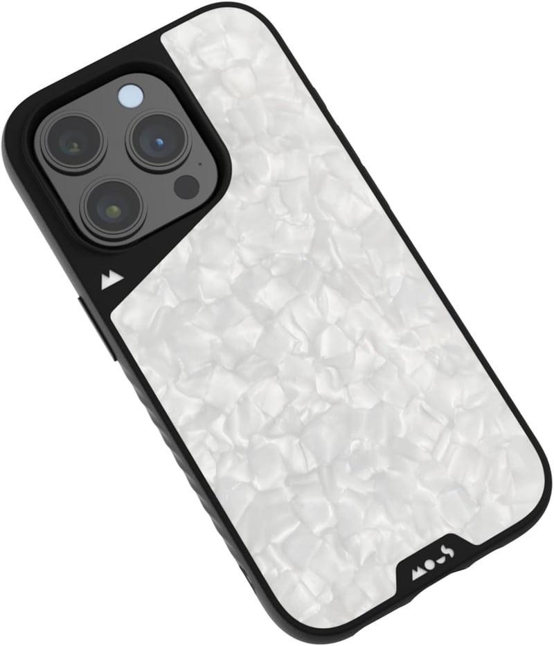 Mous iPhone 15 Pro Tok MagSafe Kompatibilis - Limitless 5.0 Védőtok Ezüst Gyöngy Színben - Prémium Mobiltelefon Tok